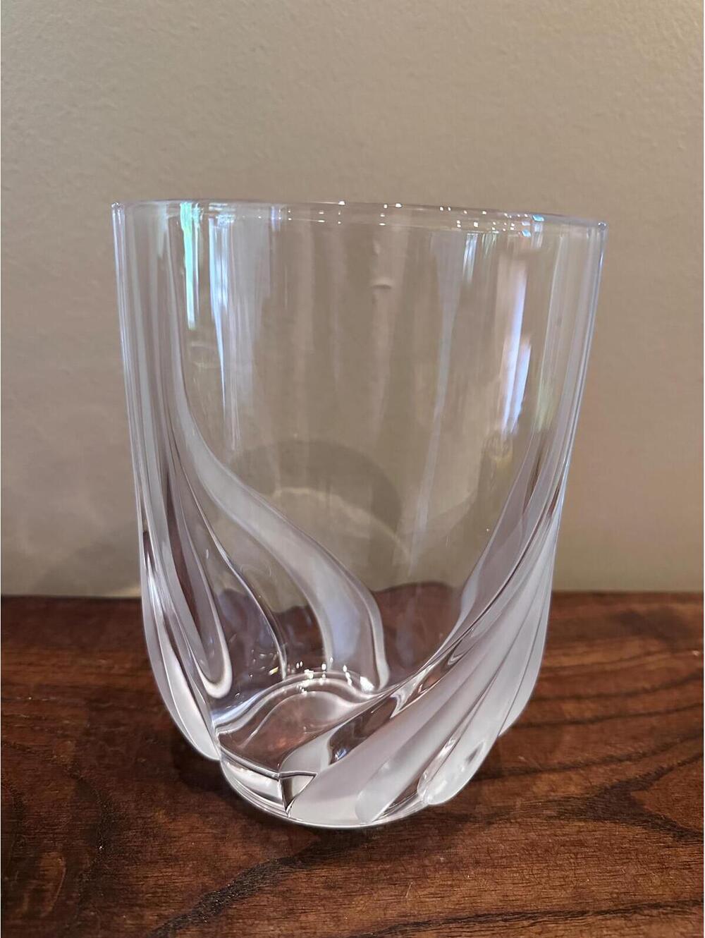 Vintage Cristal D'Arques "Nocturne" / "Crescendo" Frosted Swirl Vase